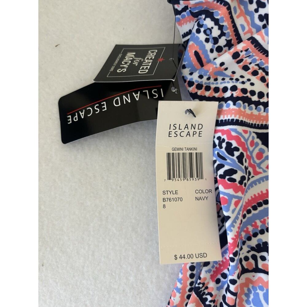 Island Escape Tankini Top Halter Neck Paisley Swim Top Womens‎ Size 8 New - Picture 6 of 7